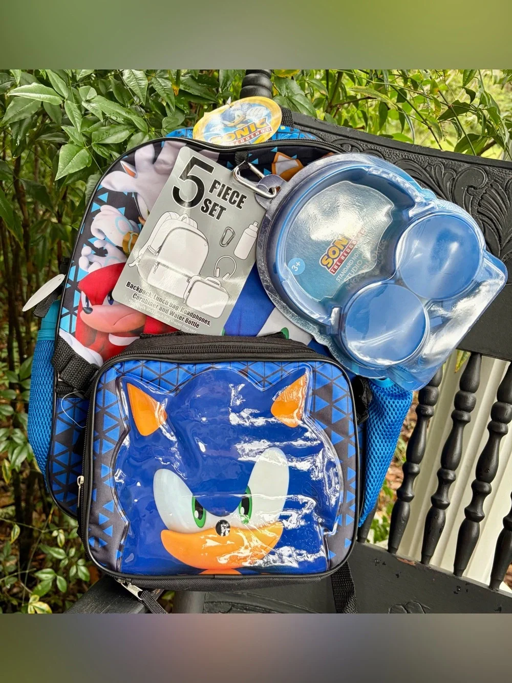 NWT SONIC THE HEDGEHOG Backpack & Lunch Set - 5 Piece